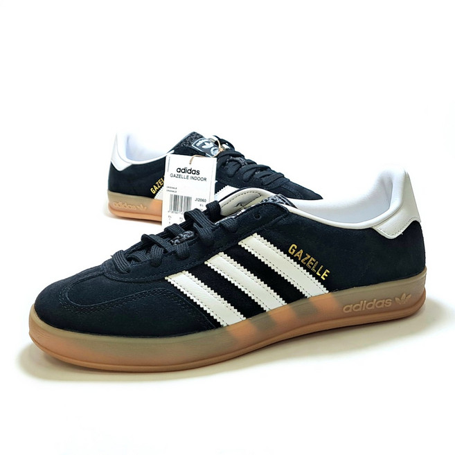 [매장정품] 아디다스 가젤 인도어 천연가죽 남여공용 스니커즈 블랙 운동화