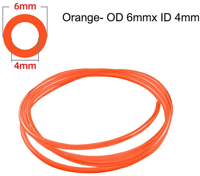 폴리우레탄 플렉시블 튜브 공압 파이프 호스 공기 화학 오일 OD 4mm 6mm 8mm 10mm 12mm 블랙 클리어 블루 오렌지, Orange OD 6x ID 4mm, 1 Meter