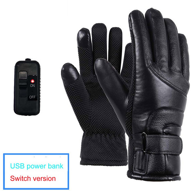 GTUBIKE 야외 사이클링용 겨울 전기 가열 장갑 방수 미끄럼 방지 두꺼운 여성 커플 터치 스크린 양고기 양털