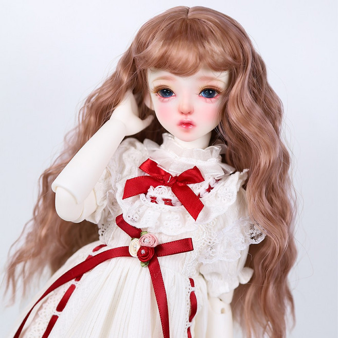 구체관절인형 가발 웨이브 소바쥬 로즈 브라운 7-8인치 42cm급용 MSD 도리스돌30 (가발만 인형미포함), 1개