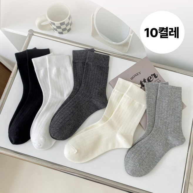 여성 중목 양말 10켤레