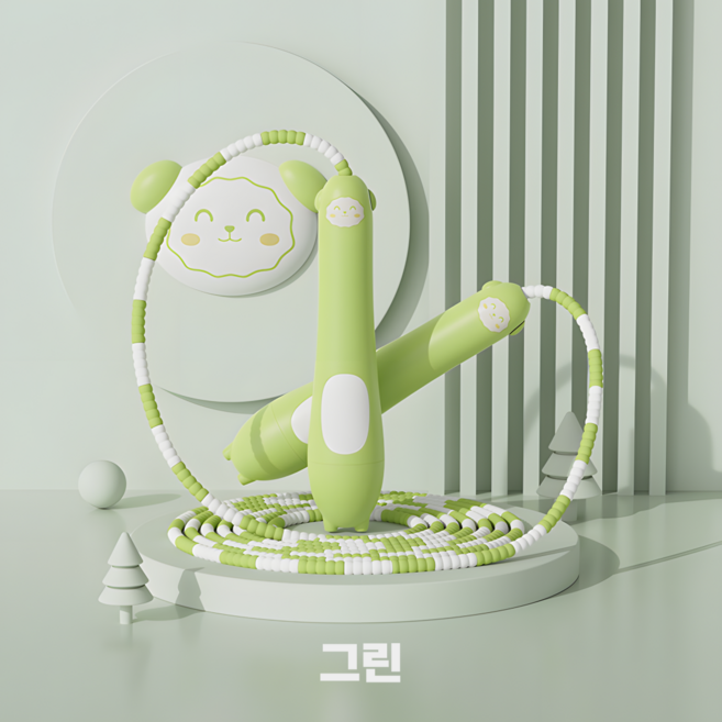 이글웨이 소프트 구슬 줄넘기 아동용, 1개, 그린