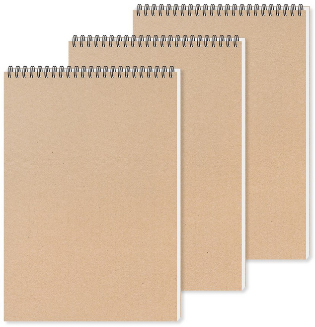 클라리온 크로키북 드로잉북 무지 스케치북 170g, 상철, 3권, A4