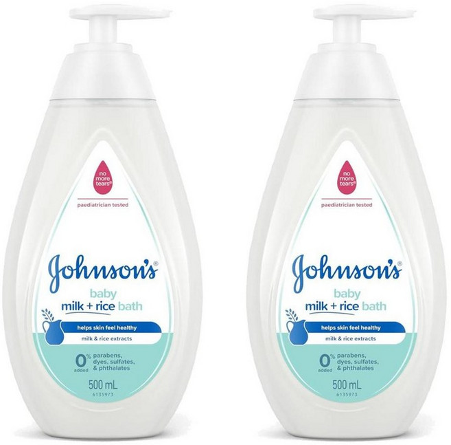 존슨즈 베이비 밀크 라이스 바스 배스 바디워시 500ml 2개 (호주배송) Johnsons Baby Bath Milk & Rice