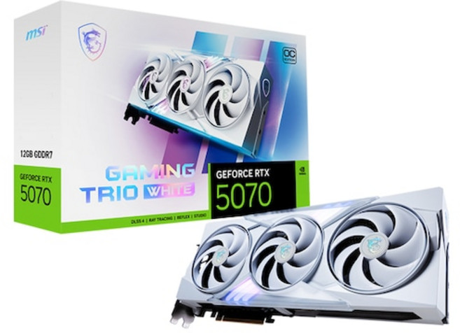MSI 지포스 RTX 5070 게이밍 트리오 OC 화이트 D7 12GB 트라이프로져4, 수량 1개
