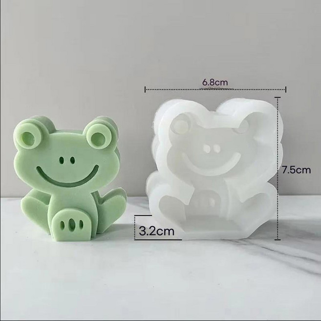 3D 공룡 \ 코끼리 개구리 동물 실리콘 몰드 DIY 설탕 케이크 초콜릿 부드러운 점토 양초 모양, 6, 1개