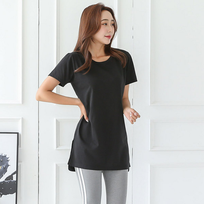 토마토팩토리 여성용 통기성 레이어드 롱 반팔티 V2