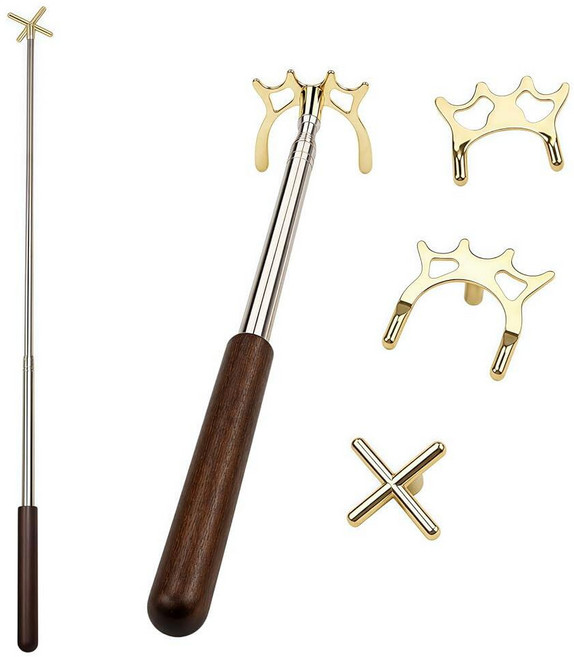 Bellairis Retractable Pool Bridge Stick with 3 Removable Metal Bridge Heads Premium Wooden Handle, Bellairis Retractable Pool Bri