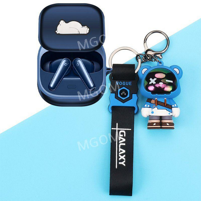 사운드코어 리버티5 케이스 호환 보호 커버 Soundcore Liberty 5 실리콘 무선, 블루+블루우주곰, 1개