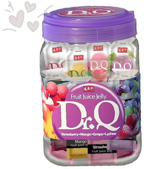 과일맛 젤리 440g 어린이간식 사무실간식 파티용 디저트 대용량통, 1g, 1개