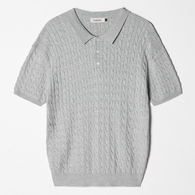 트래드클럽 남자 케이블 카라 여름 사계절 반팔 니트 (9컬러 M~5XL)
