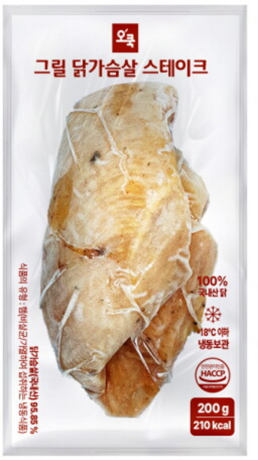 [장인의주방] 오쿡 그릴 닭가슴살 스테이크 200g X 25팩, 25개