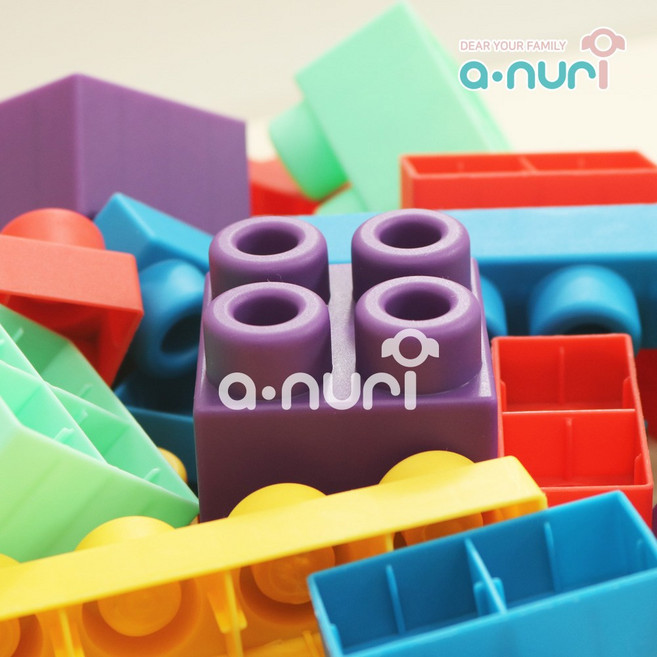 아누리 소프트 블럭 유아 오감발달 장난감, 1개