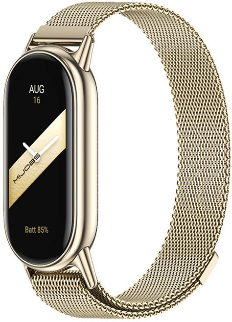 샤오미 스마트밴드10 / 9 / 8 밀레니즈 스트랩 미밴드 10 9 8 호환 시계줄, 자석고정형, 라이트골드