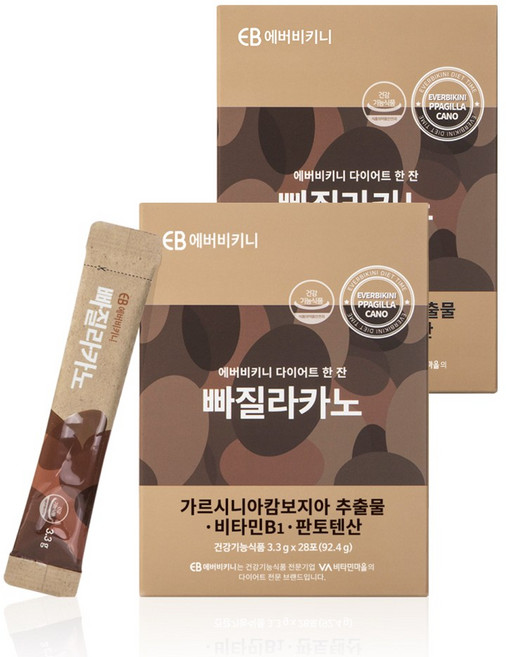 에버비키니 다이어트 한잔 빠질라카노 커피맛 28포, 92.4g, 2개