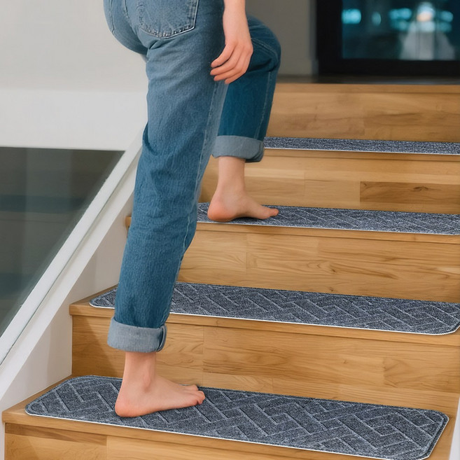 교차 미끄럼 방지 계단 매트 7장, 짙은 회색