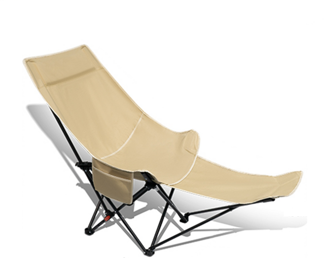 月亮椅 折疊躺椅 四擋調節 高背露營椅, 卡其色, 1個