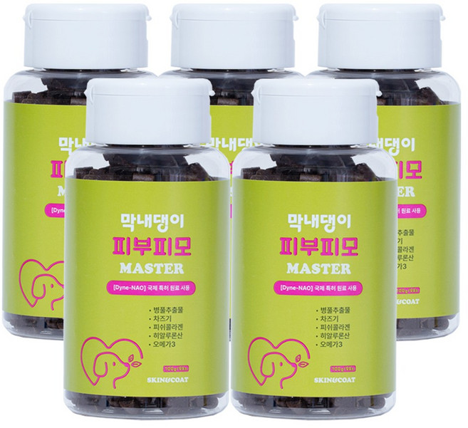 강아지 피부영양제 피부병 아토피 발습진 털 피모건강 막내댕이 피부피모 마스터 100g, 5개, 피부/피모, 99정