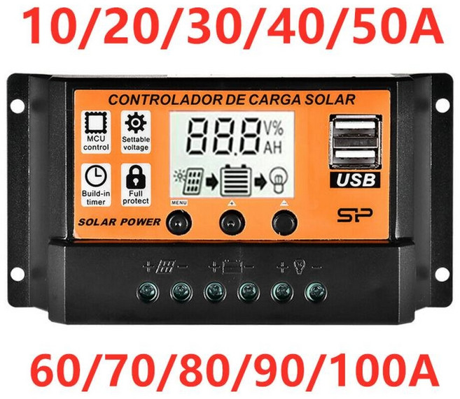 솔라컨트롤러 태양광발전기 컨트롤러 10a20a30a40a50a100a 자동 태양열 충전, 80a, 1개
