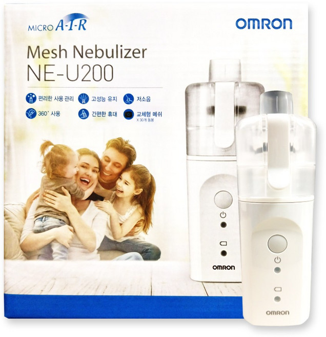 오므론 휴대용 네블라이저 NE-U200 일회용 저소음 메쉬 분리세척, 1개
