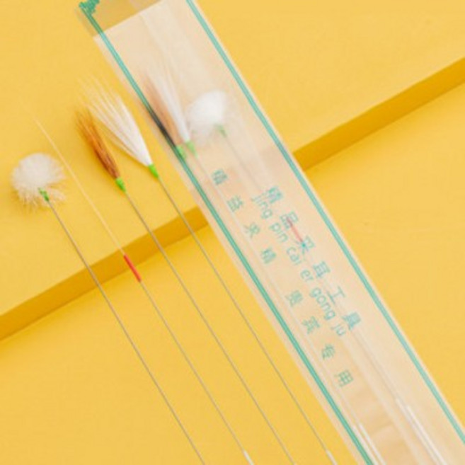 귀청소 이어클리닝 브러쉬 깃털 중국식 귀 청소, 귀청소-브라운브러쉬, 1개