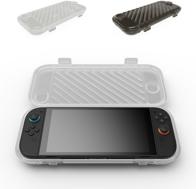 스컬앤코 닌텐도 스위치2 케이스 하드 파우치 슬림 투명 하드쉘, 1개, 스모키블랙, 하드쉘케이스