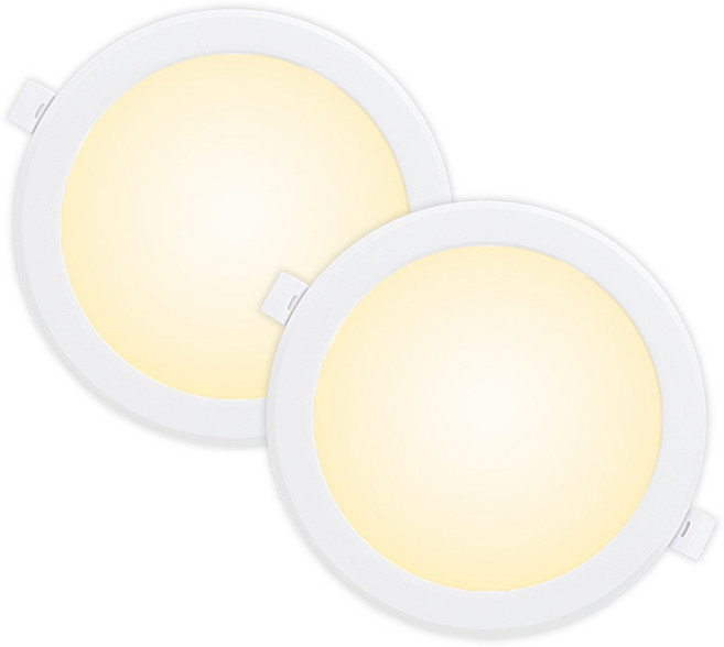 라인조명 LED 에코 6인치 다운라이트 (벌레유입방지/방습), 전구색(노란빛) 15W, 2개