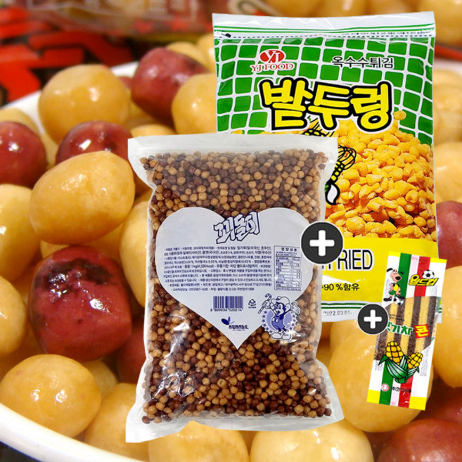 옛날과자세트 꾀돌이(900g) + 밭두렁(800g)(+맛기차콘 1봉), 1세트