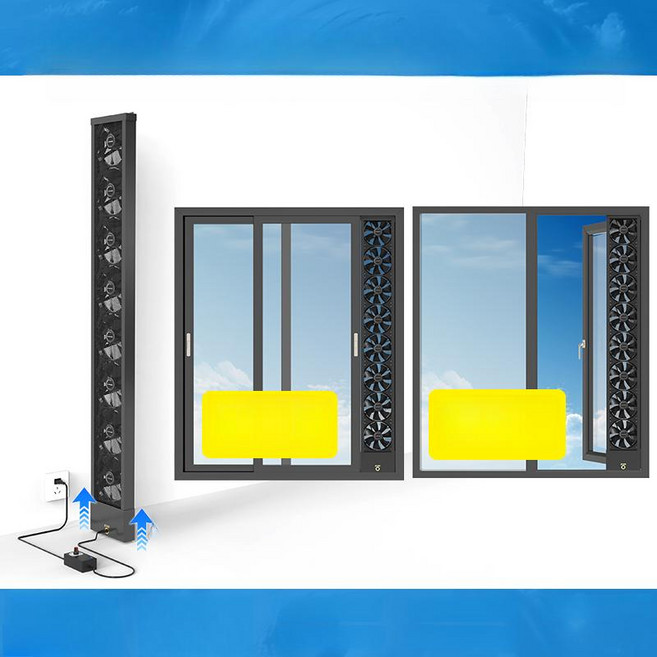 창문형환풍기 창문환풍기 환기 화장실 이동식 창틀 일자형 식당 업소용, 125-130cm