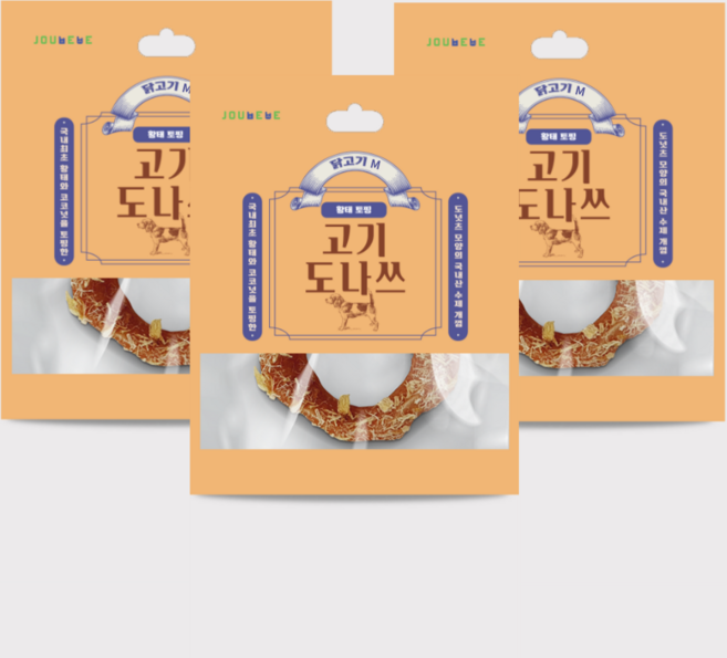 오래먹는 고기도나쓰 껌 닭가슴살 M 대형견 중형견 개껌 세트, 15개, 30g, 고기도나쓰 닭 황태 M