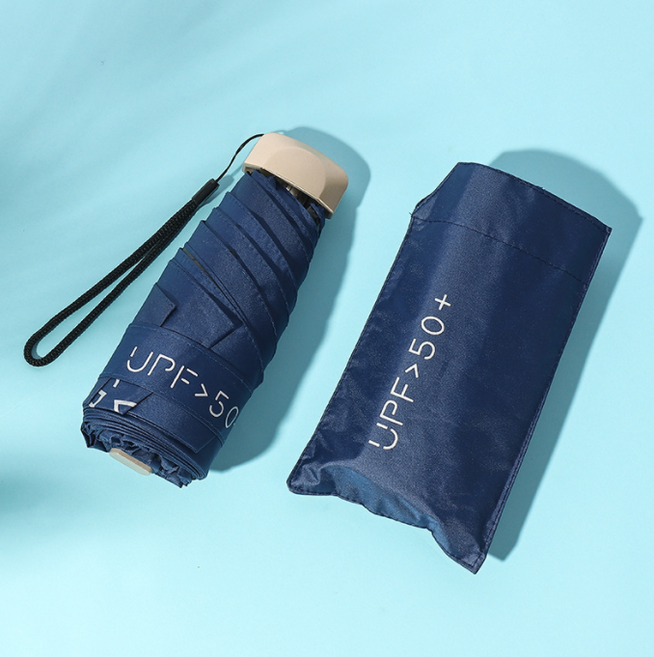 우아한클릭 초경량 미니 UPF 50+ 자외선차단 휴대용 파스텔 5단 암막 양산 우양산