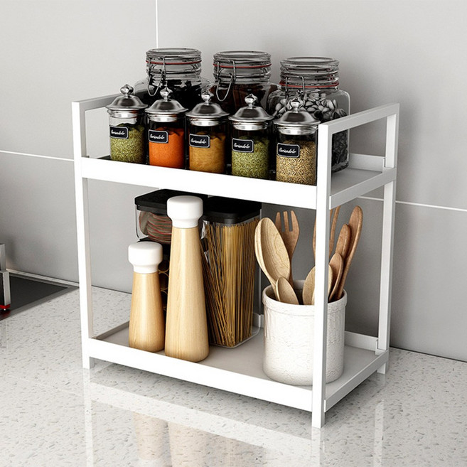 21세기트랜드 디토 미니 2단 선반 주방 정리 수납장, 화이트