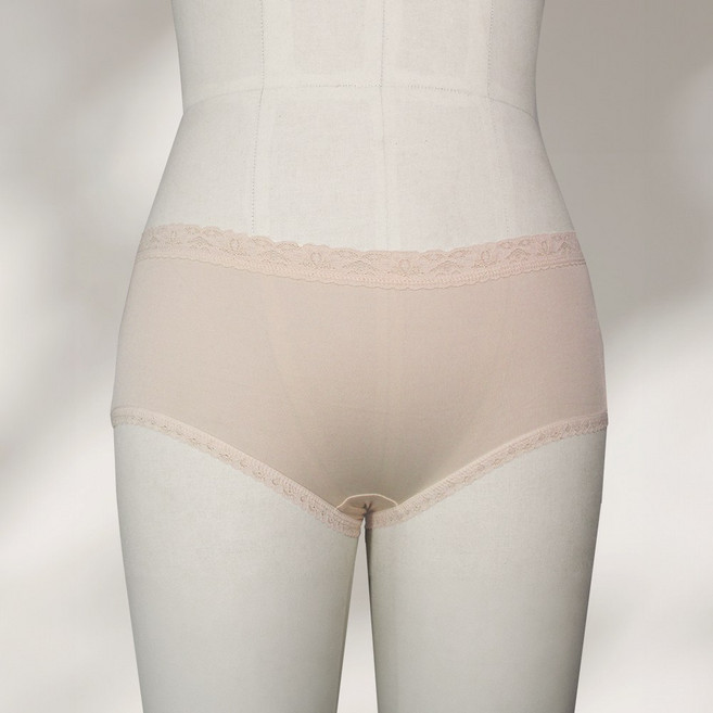 【岱妮蠶絲】純蠶絲42針70G女中腰蕾絲三角內褲-TWA1A102, 膚色