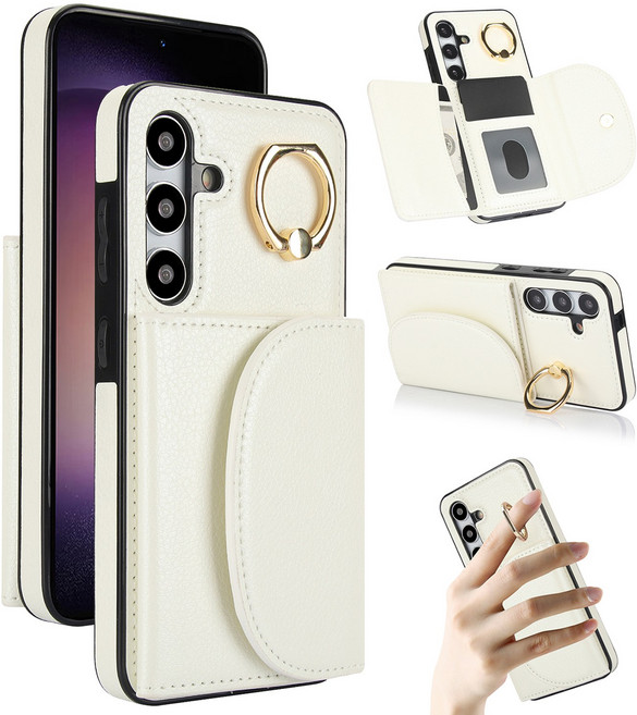 복우롱 갤러시 지갑형 거치대 링 가죽 휴대폰 케이스(OA006)