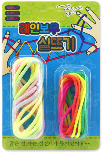 실뜨기실 2개 1세트 /레인보우실 /무지개실 /추억놀이 /실뜨기놀이, 1개, 무지개색