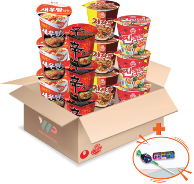 농심 오뚜기 컵라면 소컵 4종 혼합세트 신라면 소컵 3+새우탕 소컵3+진라면 매운맛 소컵 3+진짬뽕 소컵 3 총12컵입 미니 멘토스+투시팝 사탕 사은품 2종 증정, 12개