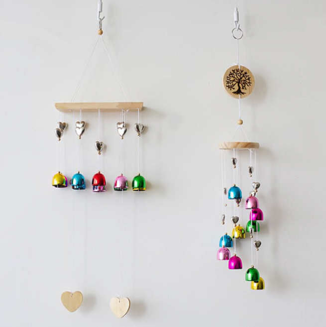 글로벌스토어 원목 윈드벨 벽장식 인테리어 윈드차임 2타입, 직사각형