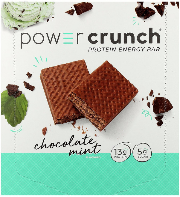 비엔알지 Power Crunch 단백질 에너지 바 초콜릿 민트 바 12개 각 40g(1.4oz), 40g, 1개