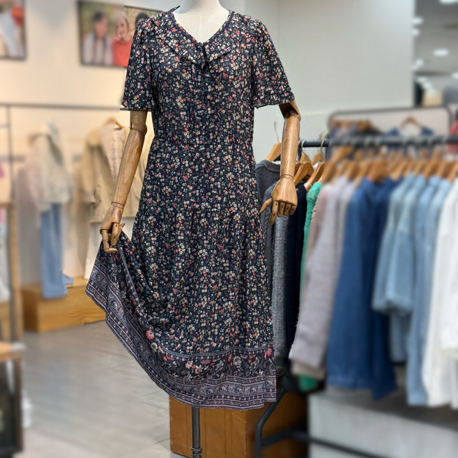 써스데이아일랜드 프릴 포인트 보더 원피스 t254mop252_DG