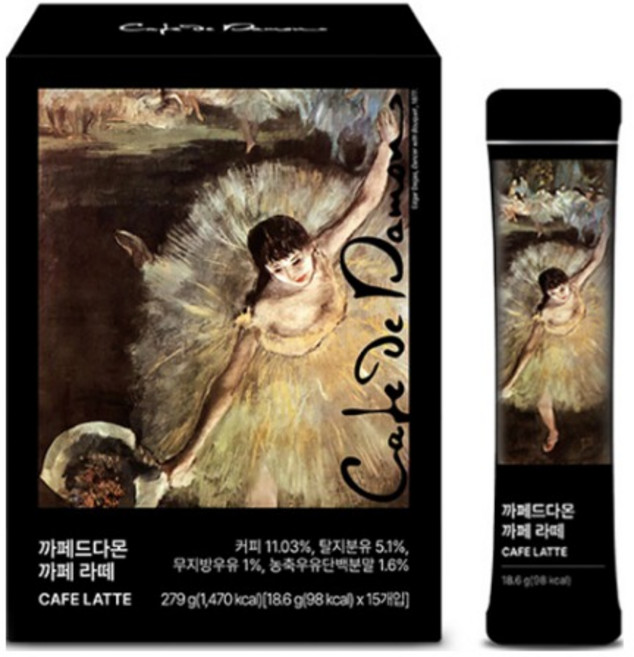 암웨이 까페드다몬 까페 라떼, 1개, 15개입, 18.6g