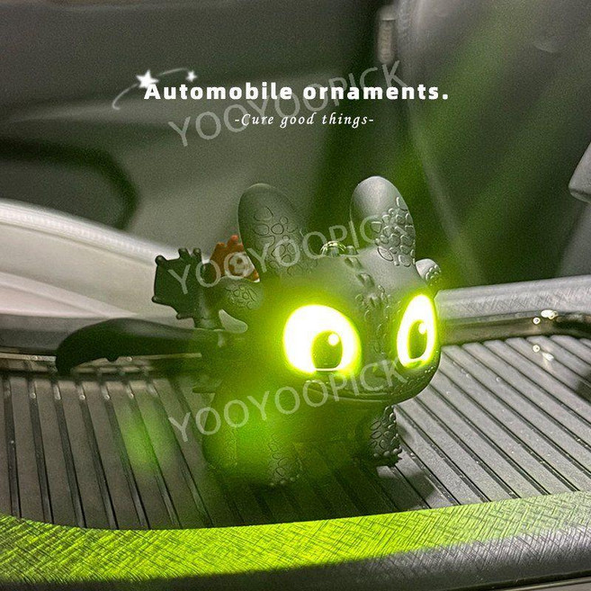 발광 드래곤 차량용 인테리어 장식 움직이는 날개 대시보드 피규어 장식품, 발광용 한마리