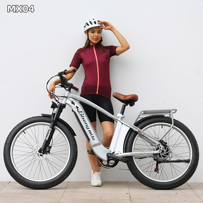 MTB 전기자전거 듀얼모터 자토바이 26인치 팻바이크 17 5A 1000W, 48V, 17.5Ah, 9 수출 표준 표준 표준판 화이트 유압 오일 브레이크