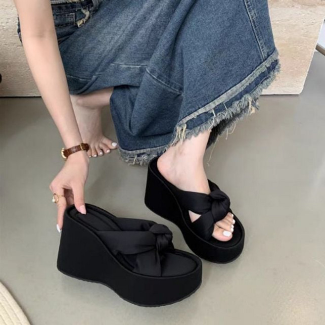 모두드림 러블리 베이직 여성 리본통굽슬리퍼