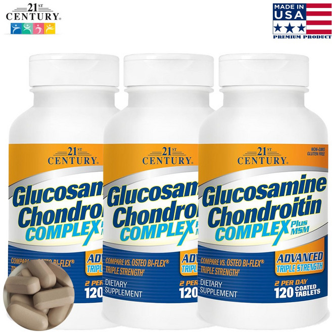 선물용 미국 글루코사민 콘드로이친 MSM포함 120정 3병 6개월분, 3개