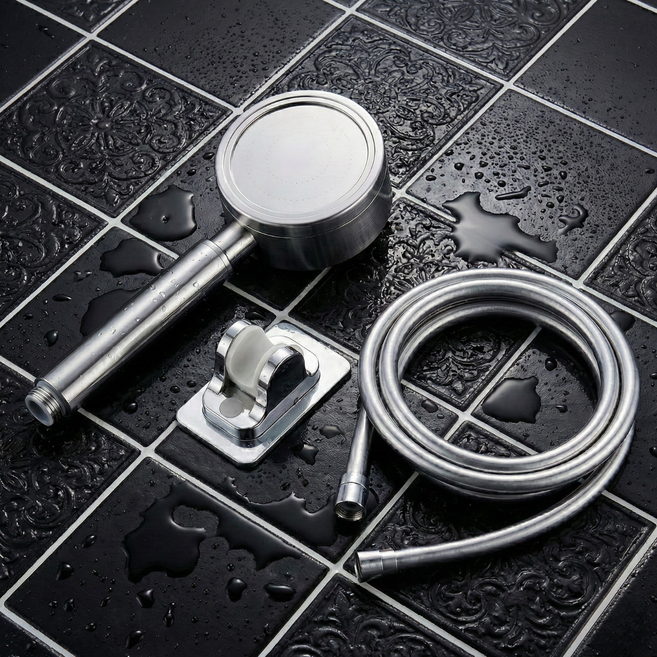 시그니처 스텐304정품 샤워헤드 거치대 샤워줄세트, 샤워헤드+거치대+샤워줄, 1세트