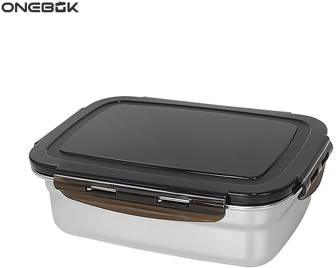 청춘식객 스텐 밀폐용기 직사각형 850ml, 1개