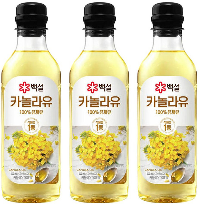 백설 카놀라유 500ml X 3개입, 3개