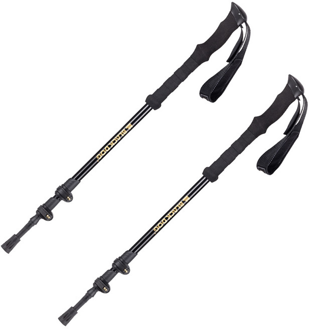 BLACKDOG 치산 베이스 알루미늄 합금 경량 등산스틱 CBD2550DS010, 2개, 블랙
