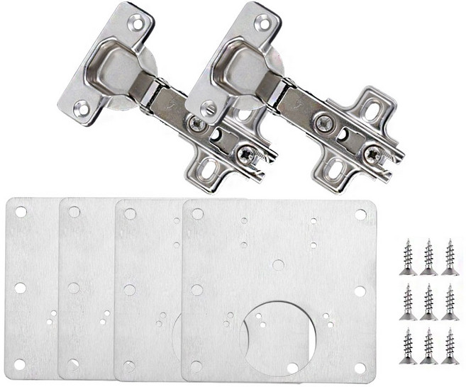 모코홈 싱크대 유압식 경첩 보강판 싱크대 경첩2개+보강판4개(나사32개) 1세트