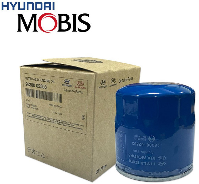 레이 뉴모닝 경차용 2630002503 자동차 오일필터 카트리지 기아 순정품 1개